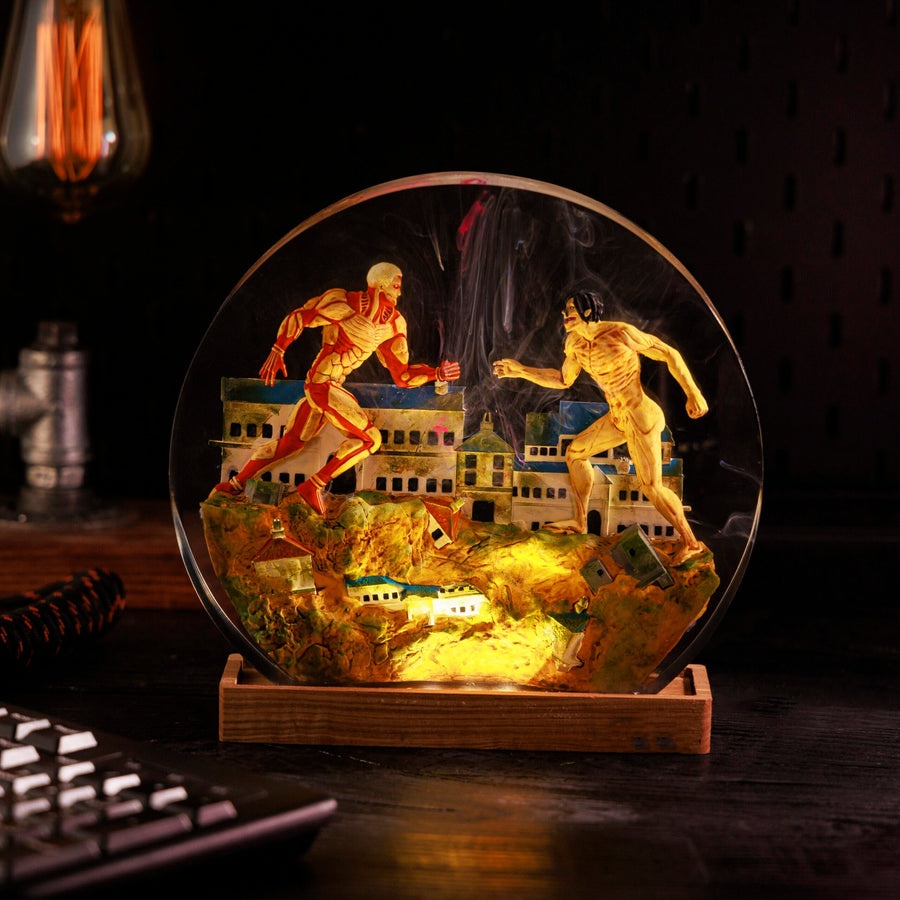 Attack on Titan Lamps – Eren Yeager vs Reiner Attack on Titan Resin Lamp