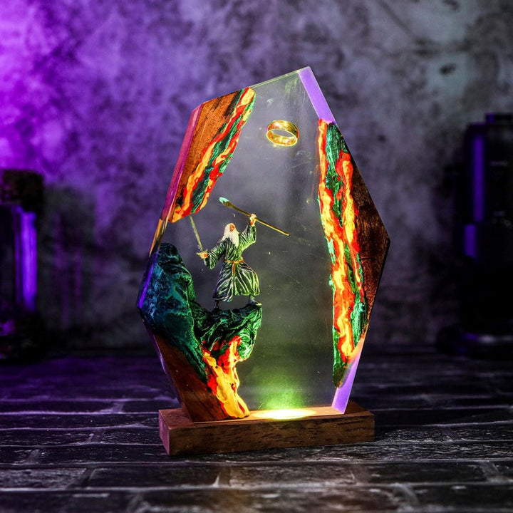 Gandalf & Sauron's Ring Lord of the Rings Resin Lamp