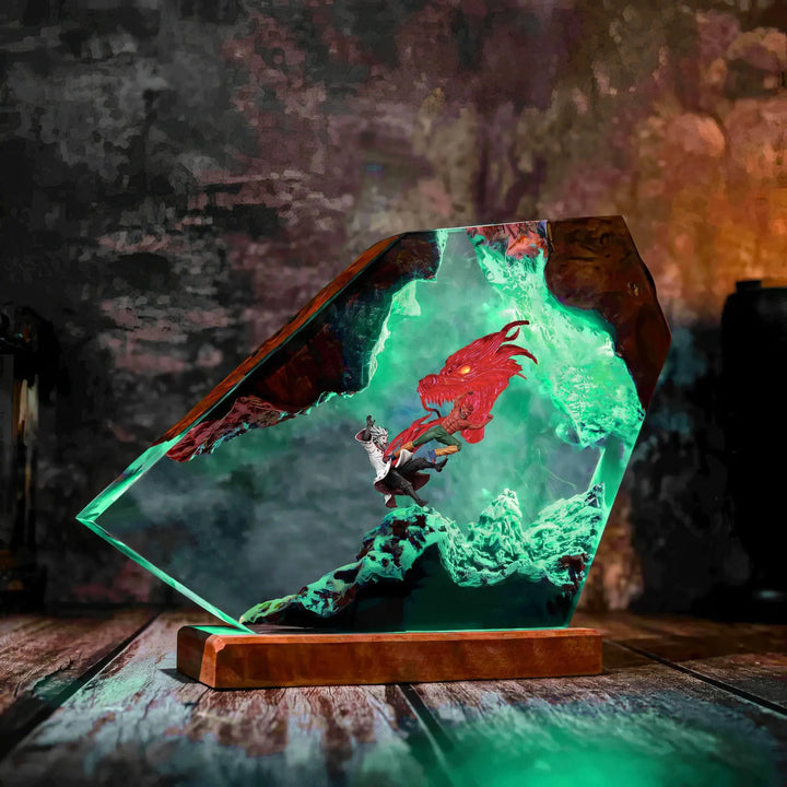 Might Guy vs Madara Naruto Resin Lamp