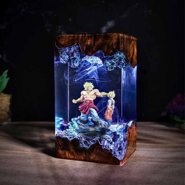 Super Broly vs Goku Super Saiyan Dragon Ball Resin Lamp