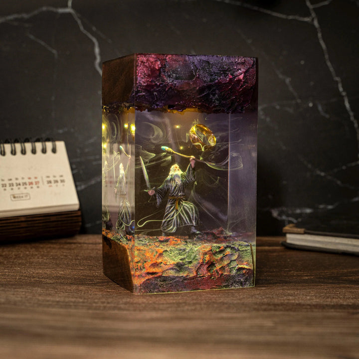 Gandalf vs Balrog Golden Light Lord of the Rings Resin Lamp