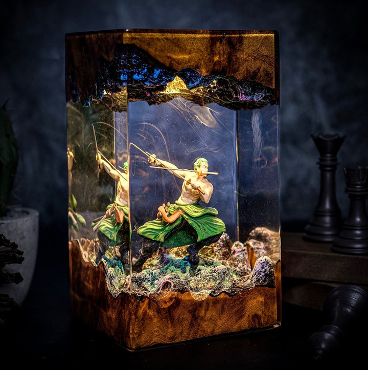 Zoro One Piece Resin Lamp – hand-painted LED night light