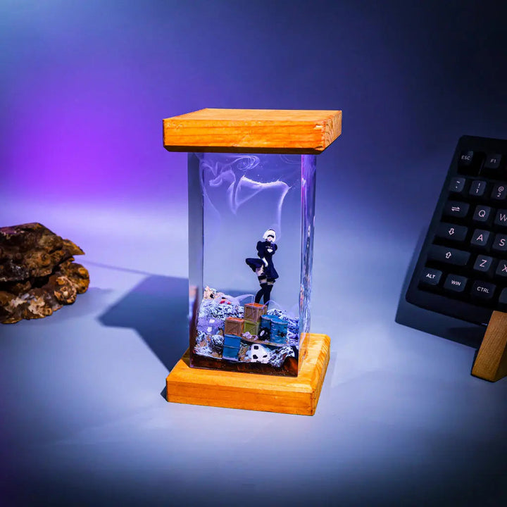 2B Wood Frame NieR: Automata Resin Lamp