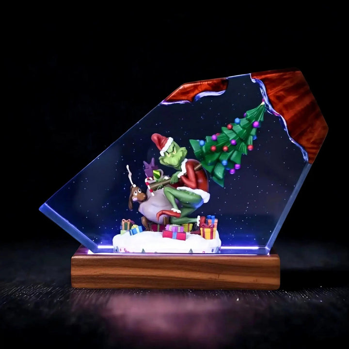 Grinch Christmas Tree Crystal-Cut Resin Lamp