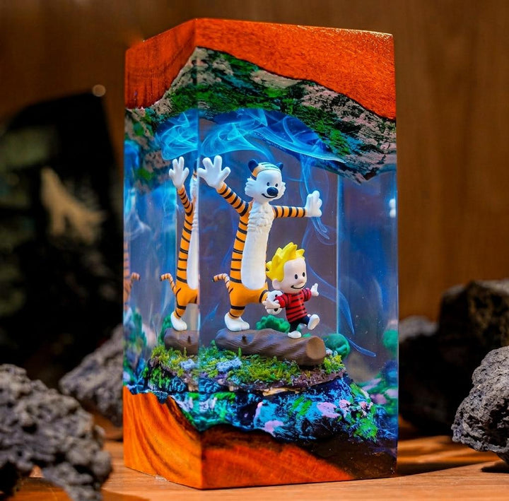 Calvin and Hobbes Resin Lamp