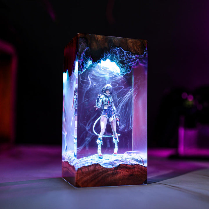 Jane Doe Zenless Zone Zero Resin Lamp – hand-painted LED night light