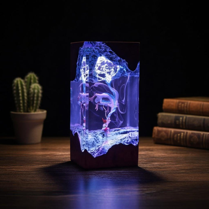 Haku and Chihiro Spirited Away Resin Lamp