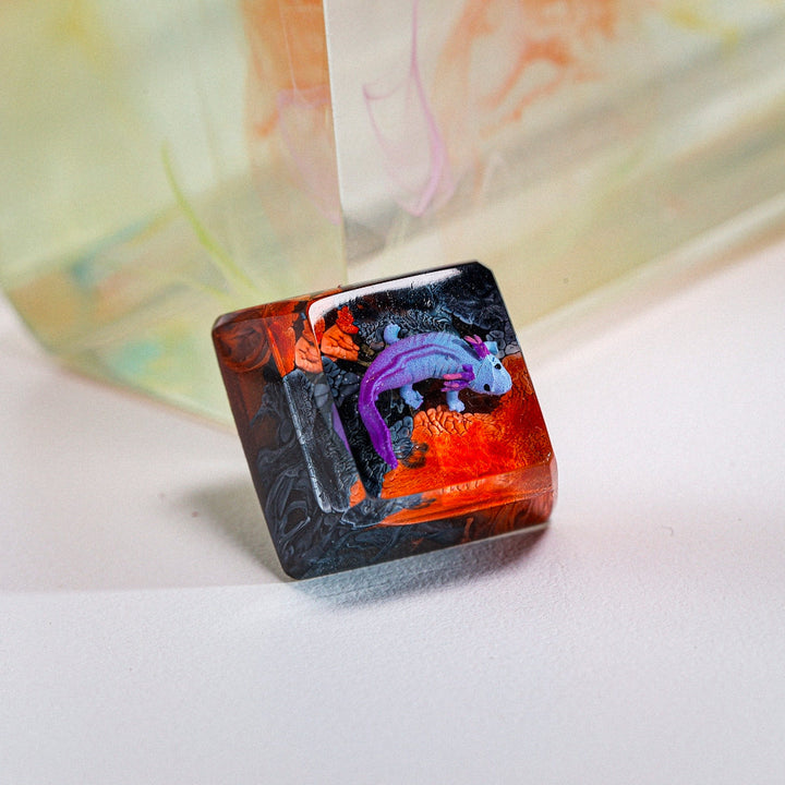Axolotl Orange Ember Artisan Keycap