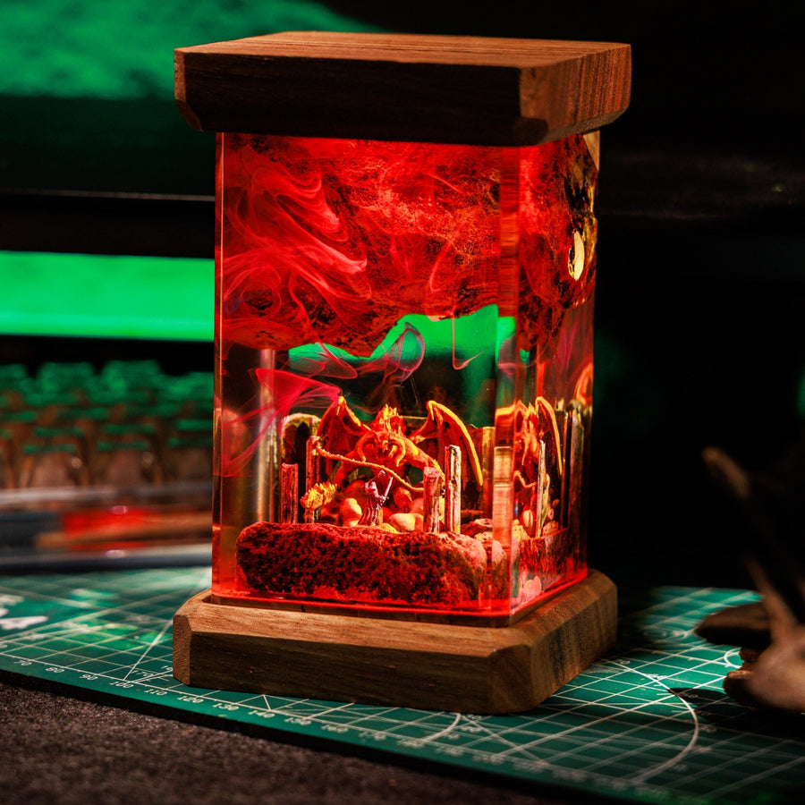 Lord of the Rings Lamps – Gandalf vs Balrog Red Fire Lord of the Rings Resin Lamp