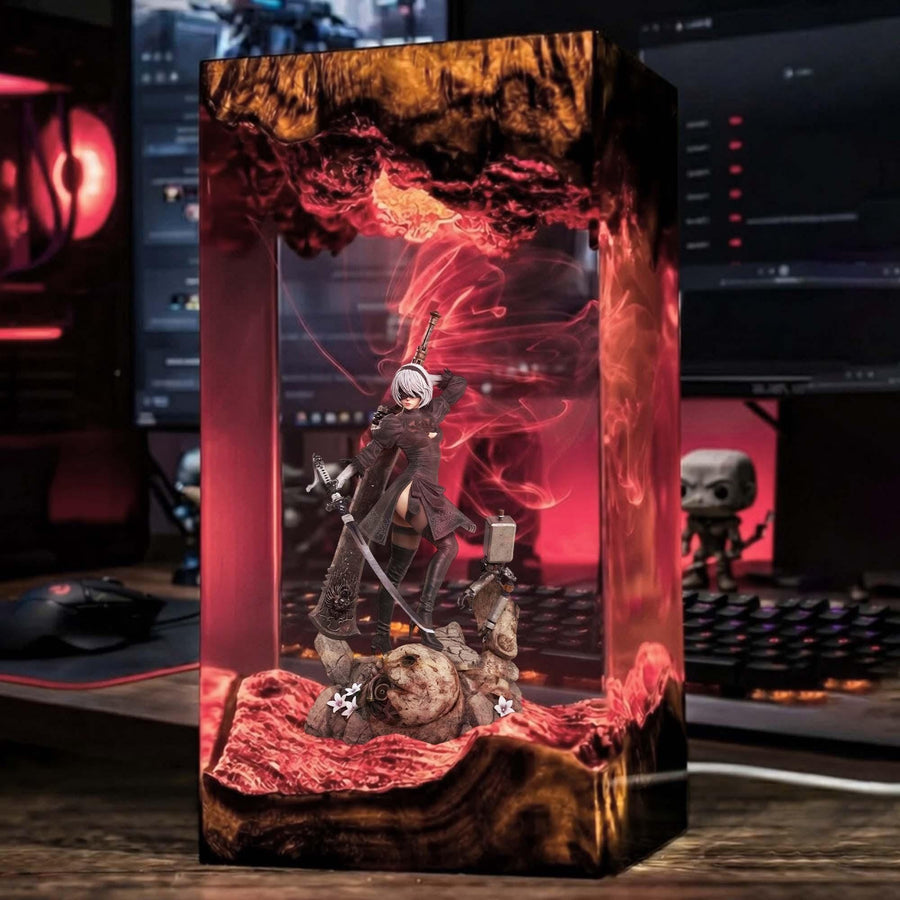 NieR: Automata Lamps – 2B Crimson Mist NieR: Automata Resin Lamp