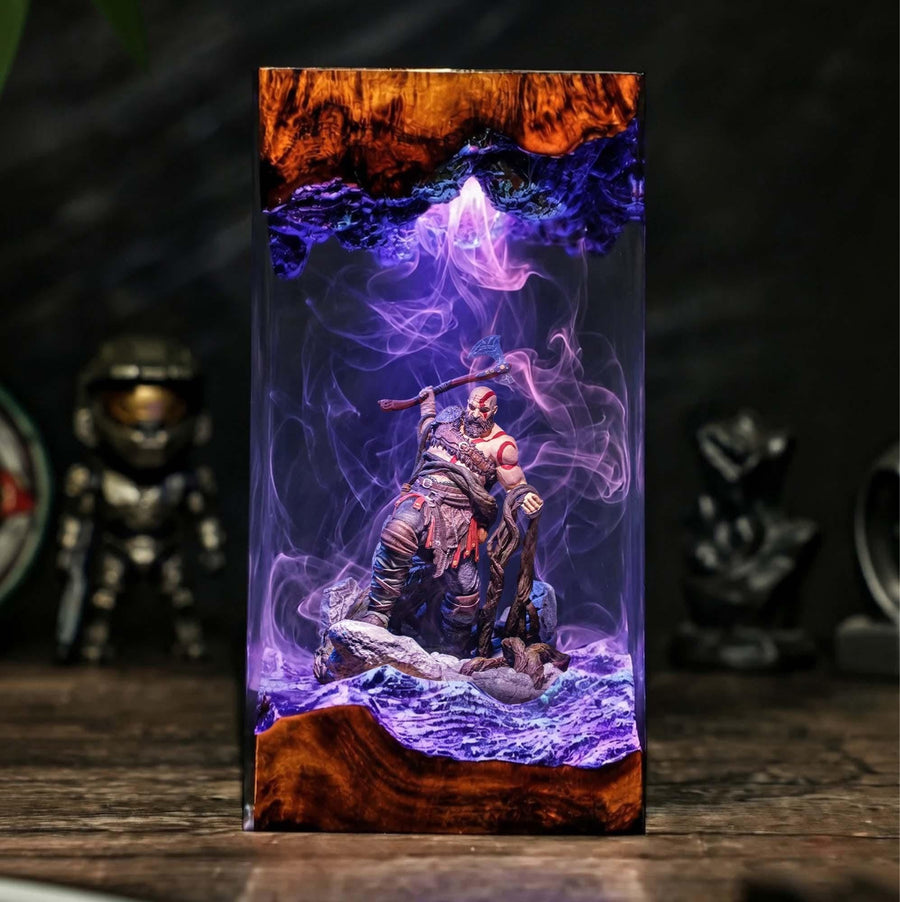 God of War Lamps – Kratos Purple Mist God of War Resin Lamp